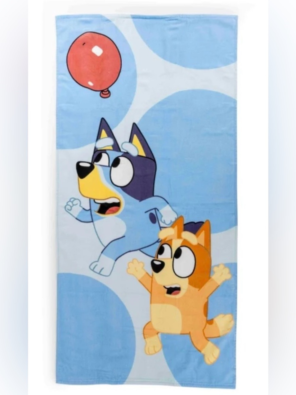 Kids Bath Towel - Blue and Orange Cartoon Dogs
